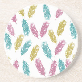 Färgfjädrar mönster underlägg sandsten