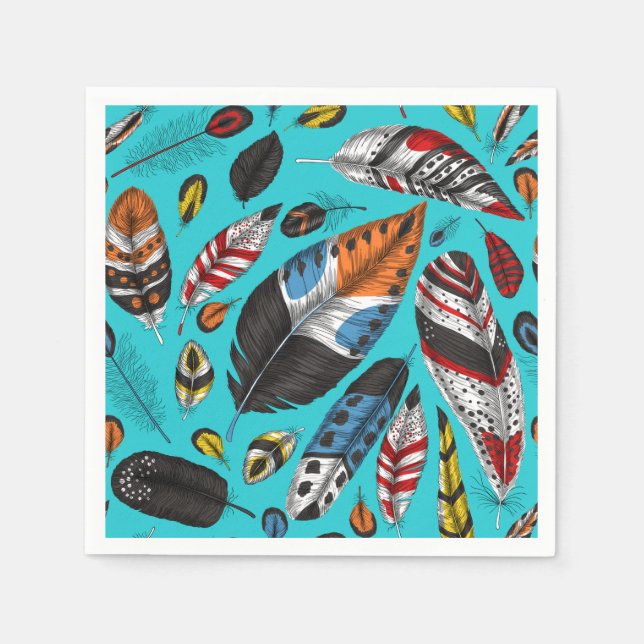 Färgfjädrar Pappersservett (Framsidan)