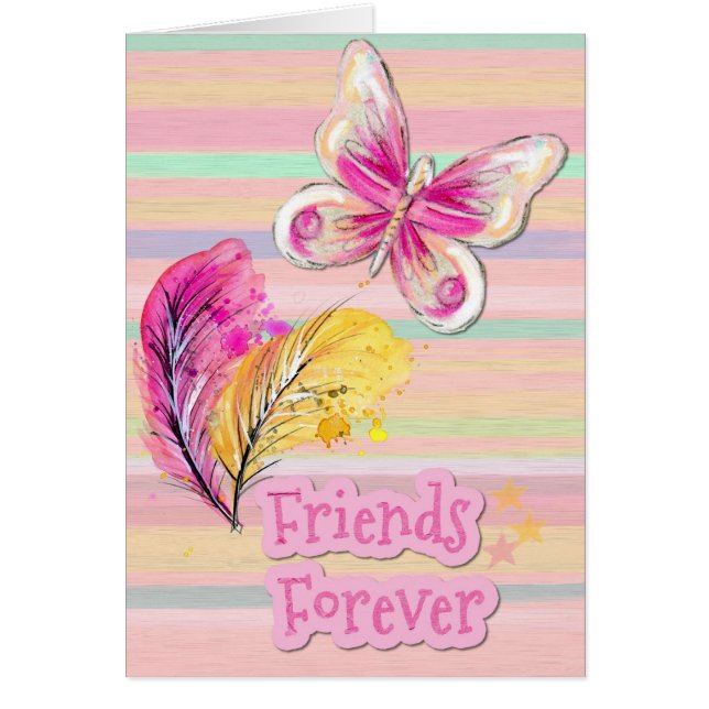 Färgfjäril Hälsningskort (Framsidan)