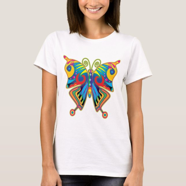 Färgfjäril Tee Shirt (Framsida)