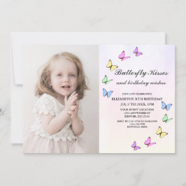 Färgfjärilar, födelsedag inbjudningar