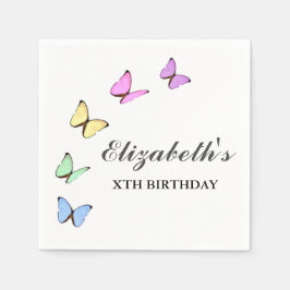 Färgfjärilar, födelsedag pappersservett