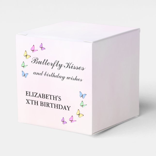 Färgfjärilar, födelsedag presentaskar (Framsidan Sidan)