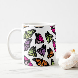 Färgfjärilar Mönster Kaffemugg