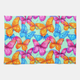 Färgfjärilar Mönster Kökshandduk