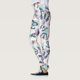 Färgfjärilar mönster leggings
