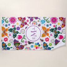 Färgfjärilar och blommor mönster