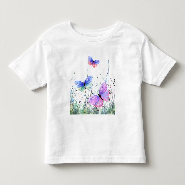 Färgfjärilar Småbarn T-Shirt (Framsida)