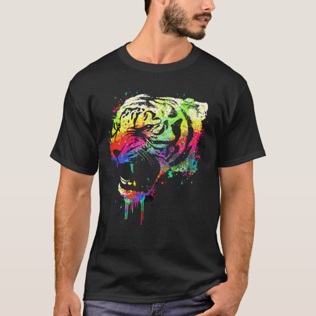 Färgfläck tiger t shirt (Framsida)