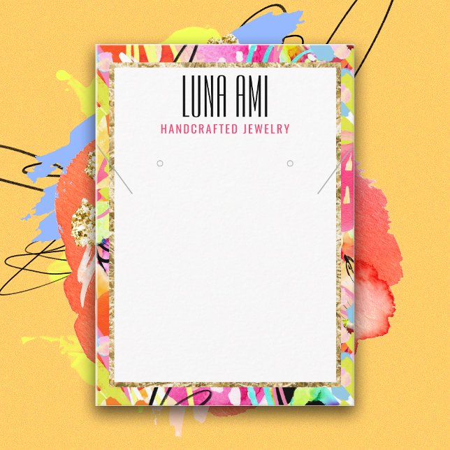 Färgfläckad Abstrakt Juelry Necklace Earring Holde Visitkort (Skapare uppladdad)