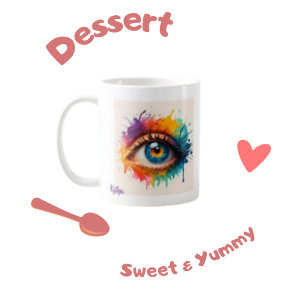 Färgfläckad Abstrakt Öga Coffee Mugg