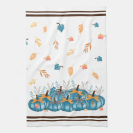 Färgfläckad blå Pumpkins Kitchen Towel Kökshandduk