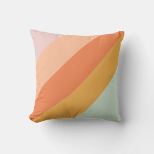 Färgfläckad diagonal Rand Retro Sweet Candy Pastel Kudde
