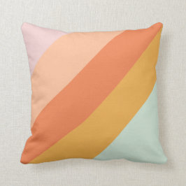 Färgfläckad diagonal Rand Retro Sweet Candy Pastel Kudde