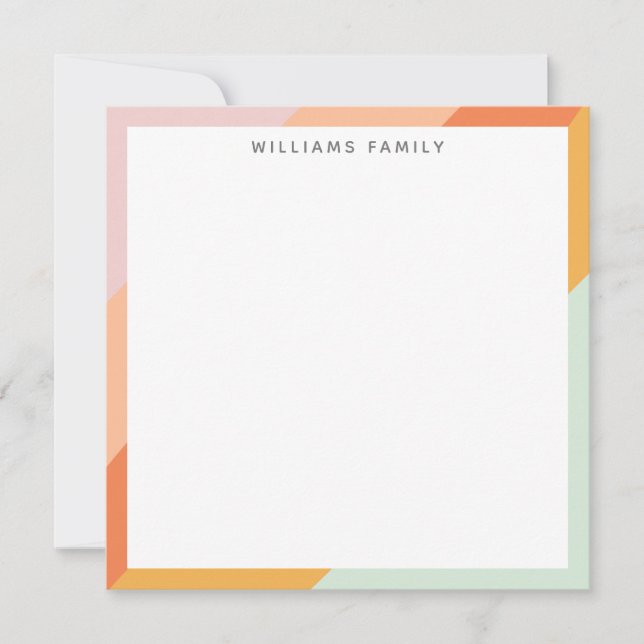 Färgfläckad diagonal Rand Retro Sweet Candy Pastel Tack Kort (Framsida)