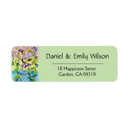 Färgfläckad Elegant Feminin Ögon Färgfull Löv Returadress Etikett