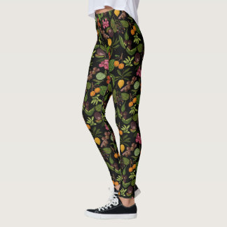 Färgfläckad exotisk tropisk frukt Mönster Leggings