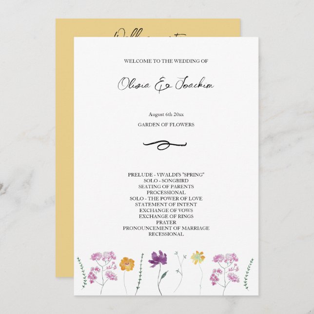 Färgfläckad Fairy Garden Watercolor Hand-målad Program (Fram/baksida)