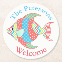 Färgfläckad fiskAnpassningsbar Papper Underlägg