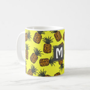 Färgfläckad handmålad tropiska ananas mönster kaffemugg