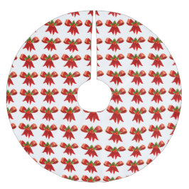 Färgfläckad jul Bows Helgdag Cheer Julgransmatta Borstad Polyester