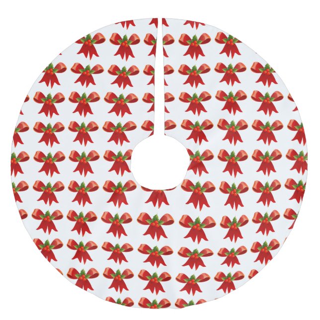 Färgfläckad jul Bows Helgdag Cheer Julgransmatta Borstad Polyester (Framsidan)