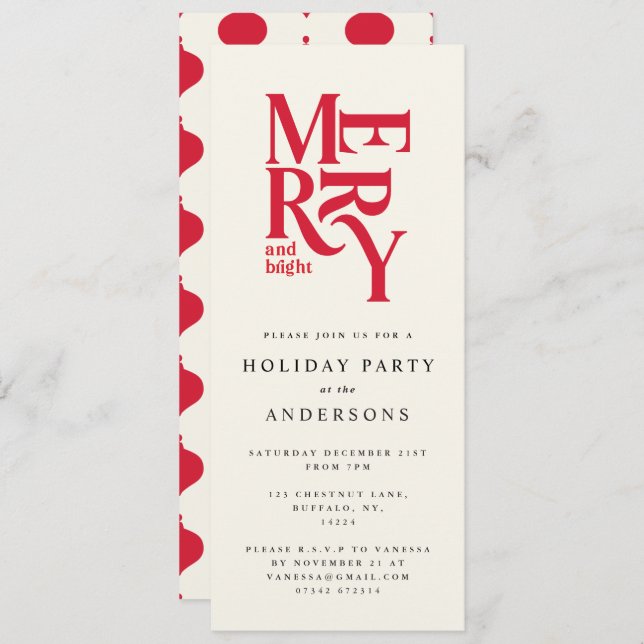 Färgfläckad jul julfest inbjudan (Fram/baksida)