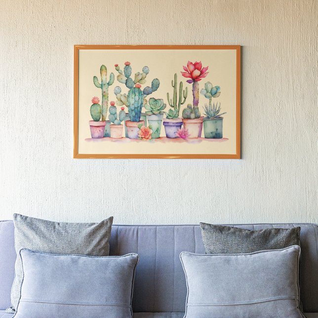 Färgfläckad kacti och suckulat poster (Skapare uppladdad)
