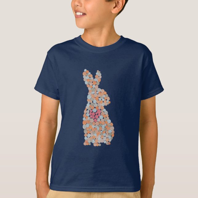 Färgfläckad kanin T-Shirt (Framsida)