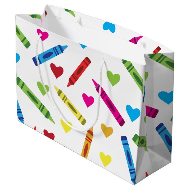 Färgfläckad Kritor Mönster med hjärtan (Baksidan Vinklad)