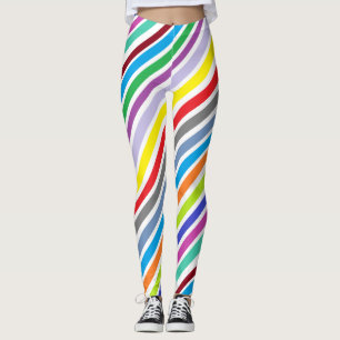 Färgfläckad Lila Lime Green Abstrakt Rand Leggings