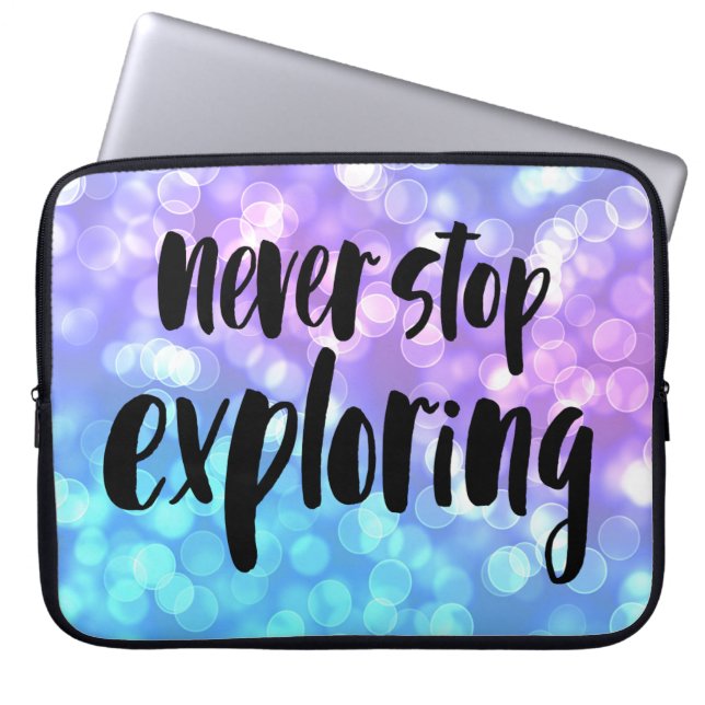 Färgfläckad Ljus/Sluta aldrig utforska Laptop Fodral (Framsidan)