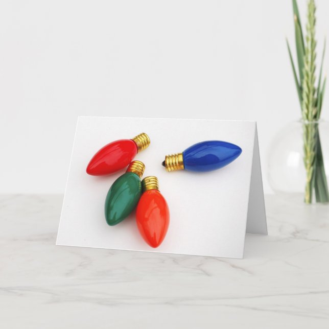 Färgfläckad Lökar på vitt, ett julkort Helgkort (Framsida)