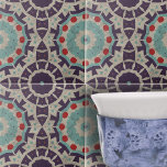 Färgfläckad marockansk geometrisk Mönster Kakelplatta<br><div class="desc">Den här keramiska plattan visar en pulserande och komplicerad utformning som både fångar upp öga och elegant. Det grafiska stil påminner om boho och etniskt mönster, vilket ofta framkallar den konst som finns i marockanska eller indiska motiv. Yta i plattan är rik med plågade stensformade detaljer. Panelen skulle kunna en...</div>
