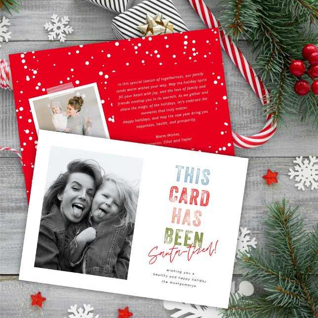 Färgfläckad modern typografi - lustigt foto julkort (Skapare uppladdad)