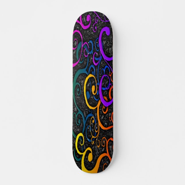 Färgfläckad Mönster-skateboard Mini Skateboard Bräda 18,7 Cm (Framsida)