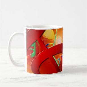 Färgfläckad Musik noter och färgsymboler Kaffemugg