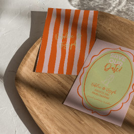 Färgfläckad, ofärgad, Hand plockade-färgad Bröllop Spara Datumet