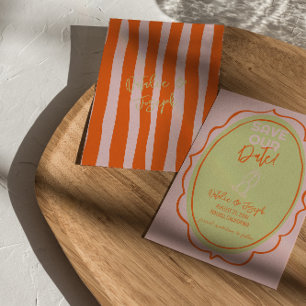 Färgfläckad, ofärgad, Hand plockade-färgad Bröllop Spara Datumet