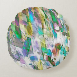 Färgfläckad, ogenomskinlig eller satiny match rund kudde