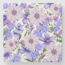 Färgfläckad pastel Cute Lavender Daisy Fern Mönste