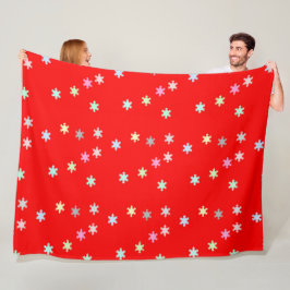 Färgfläckad Snöflingor Red Blanket Fleecefilt