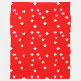 Färgfläckad Snöflingor Red Blanket Fleecefilt