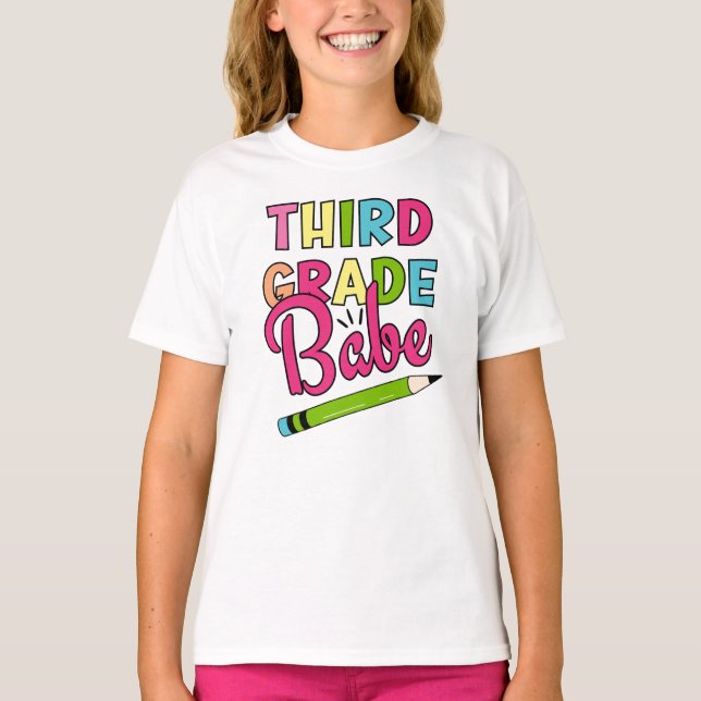 Färgfläckad tredje Klass-babe - Back to school T Shirt (Framsida)