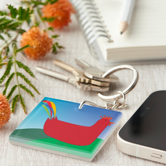 Färgfläckad Tupp med Rainbow Svan på Backe (Skapare uppladdad)