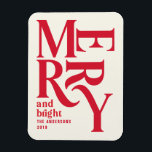 Färgfläckad vintage - merry chritsmas-meddelande magnet<br><div class="desc">Färgfyllt rött vintage grafiskt typografi ger ett ritsmasskort. En del av en fet roligt helgdag-samling.</div>