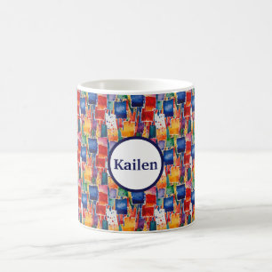 Färgfläckade Abstrakter Kaffemugg