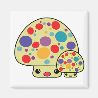 Färgfläckade Kawaii Mushroom Toadstools Magnet