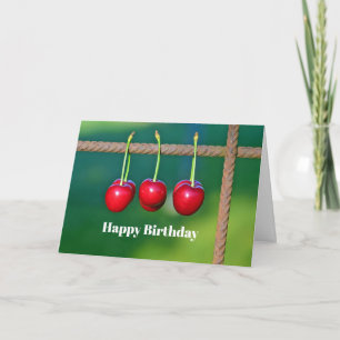 Färgfläckade körsbär Fruit Photo Birthday Kort