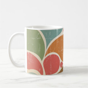 Färgfläckar: Abstrakt Retro Mönster. Kaffemugg